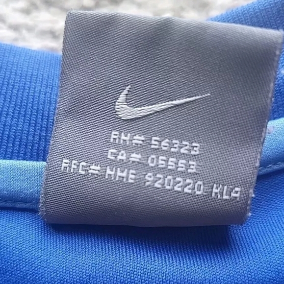 Nike Y2K Soccer Jersey Mens XL Blue Striped Training T-Shirt Center Swoosh Logo - Picture 12 of 13